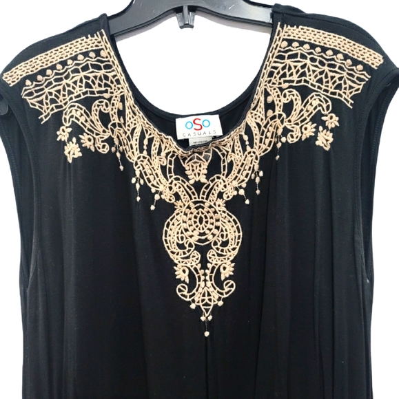 OSO Casuals embroidered black dress - Picture 3 of 5